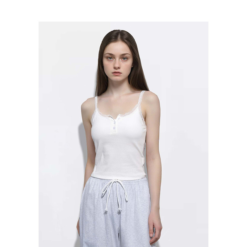 BM吊带上衣女2026新款蕾丝拼接带胸垫纯欲风显瘦内搭外穿无袖上衣,女装/女士精品,背心吊带,淘宝优惠券,粉丝福利购,淘宝优惠卷