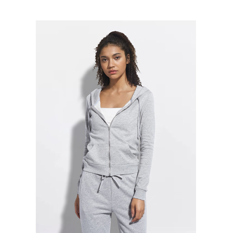 BM卫衣女2026新款秋冬纯色拉链连帽百搭修身显瘦美式复古简约外套