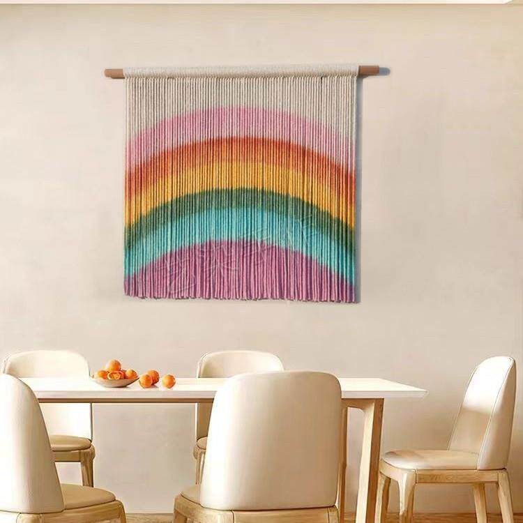装饰背景装饰画彩虹电表箱波西米亚遮挡挂画墙面染色挂毯手工编织