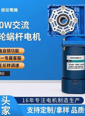 信达工厂蜗轮蜗杆调速电机220v交流配rv40减速箱大力矩电动机马达