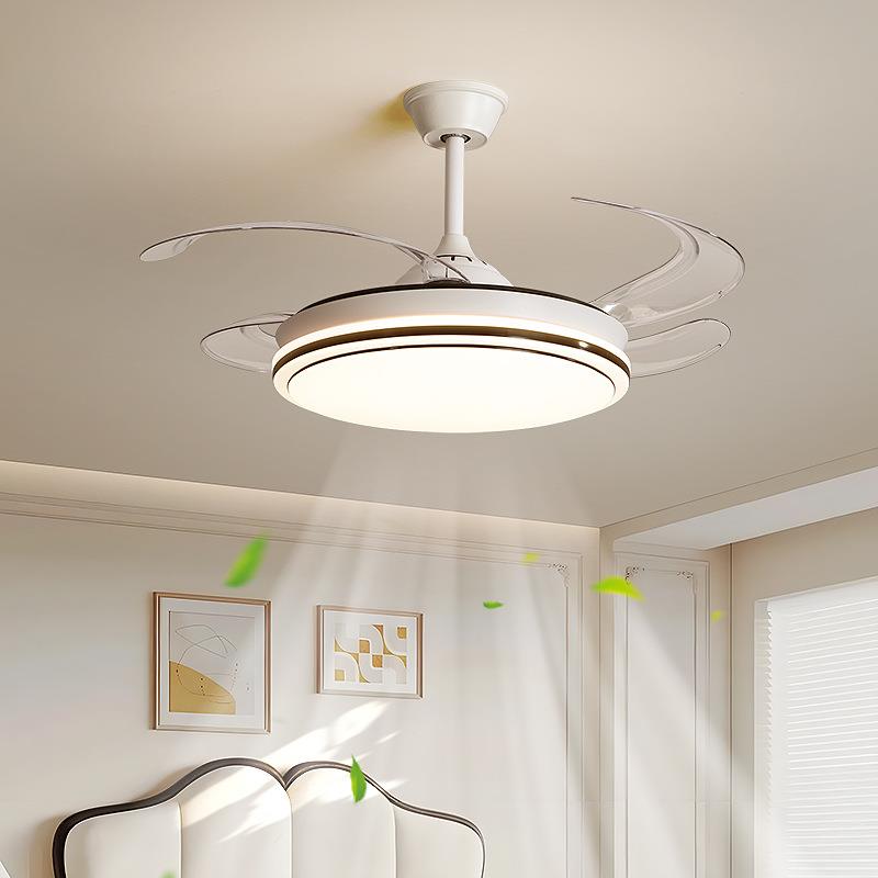 隐形风扇灯卧室灯一体电扇吸顶灯现代简约广东中山静音餐厅吊扇灯