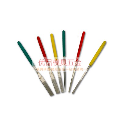 奇利牌合金锉刀钻石小平斜锉 金刚石扁锉圆锉PTF-100套装模具抛光
