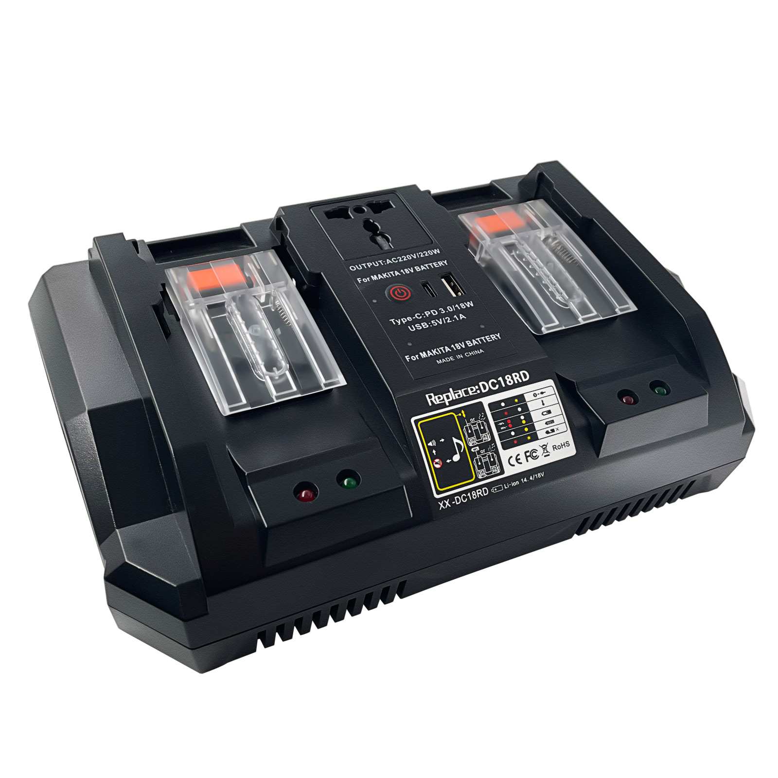 替代  双充DC18RD6A充电逆变一体机带USB带Type-c65W快充