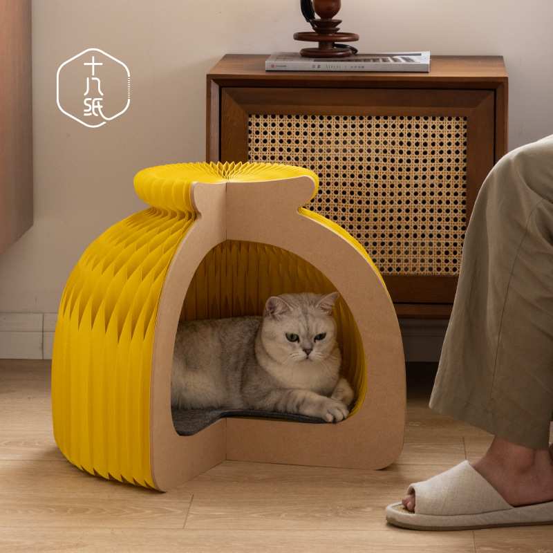 十八纸创意包子猫窝四季通用封闭式猫房子冬季保暖摆件简约家居图片