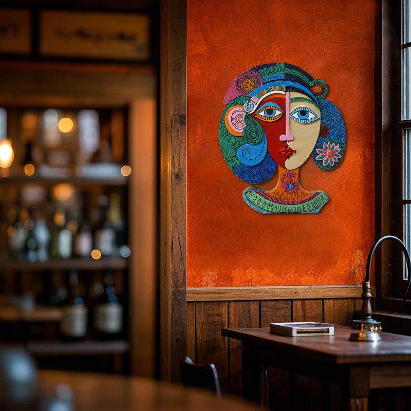 新品temu爆款波西米亚风格彩绘挂板特色室内庭院装饰品树脂工艺品