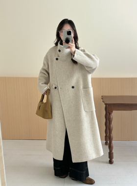 CC DAYI 2025秋冬新款韩系双面羊绒大衣女中长款宽松羊毛呢外套
