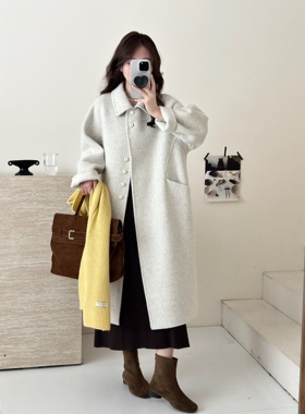 CC DAYI 2025秋冬新款韩系双面羊绒大衣女中长款宽松羊毛呢外套