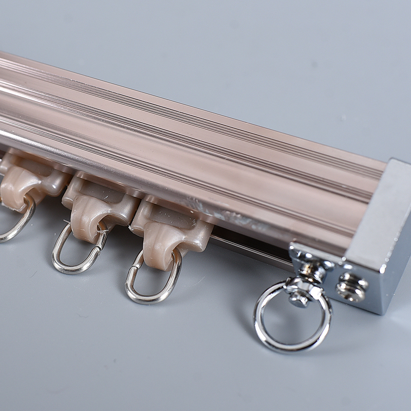 静音轨道优质加厚铝合金高强度窗帘F滑轨直轨单轨双轨顶装侧装