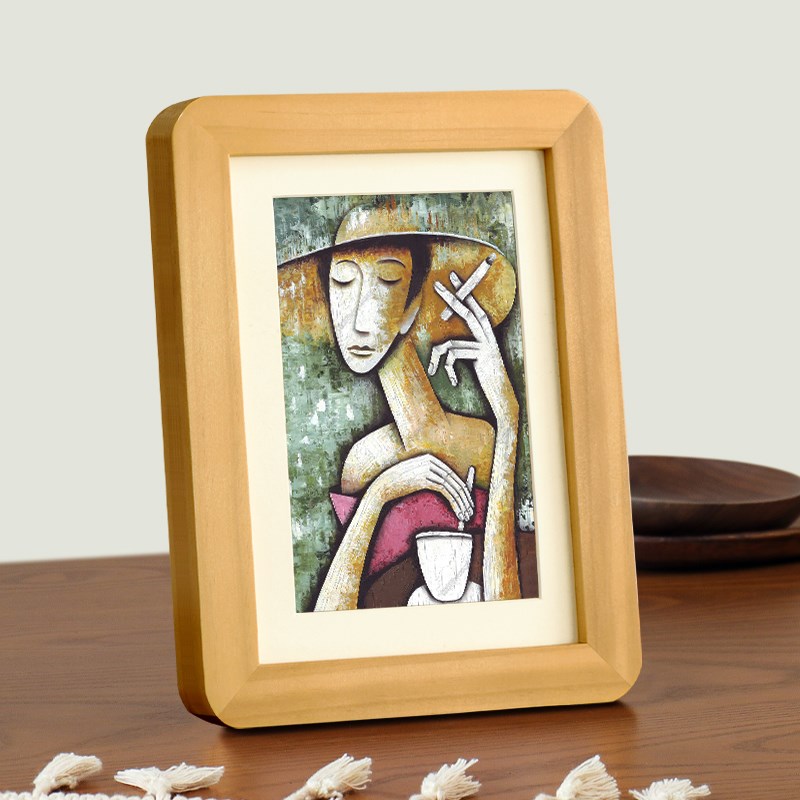 实木高级感相框摆台定制洗t照片做成空框六6寸7寸8加打印相册摆件