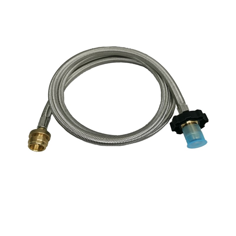 5FT丙烷连接煤气管瓦斯管北美D20LB气瓶包不锈钢丝连接管