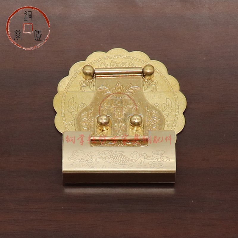 纯铜箱扣中式g仿古箱牌樟木箱子锁扣首饰盒搭扣老式家具复古锁片