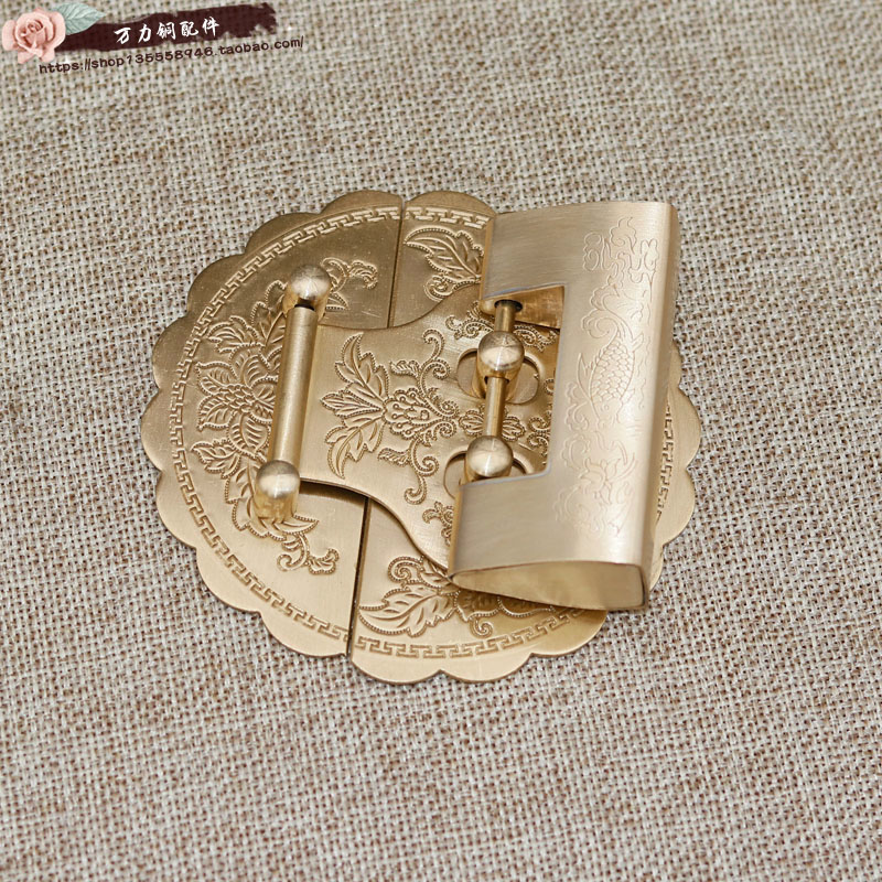 全铜/结婚樟木箱子锁扣实木首饰盒子搭扣老式木箱牌箱Z扣木箱铜活