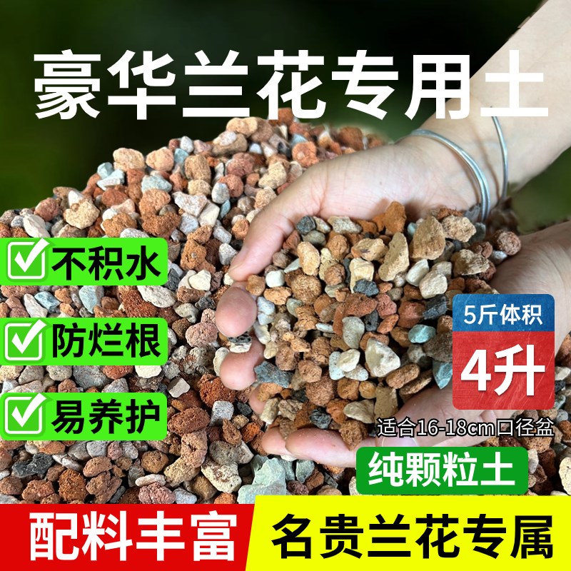 兰花专用铺面石料花盆养花的小石头白红火烧土Q颗粒火山石子金植