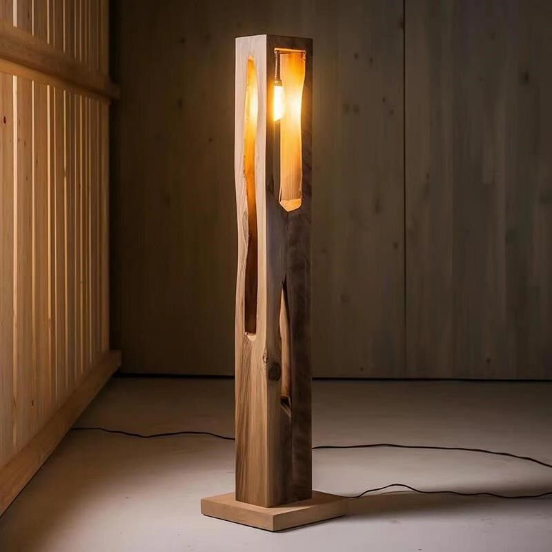 实木落地灯装饰风化灯茶室覆古做旧灯H具民宿摆件走廊立式灯侘寂