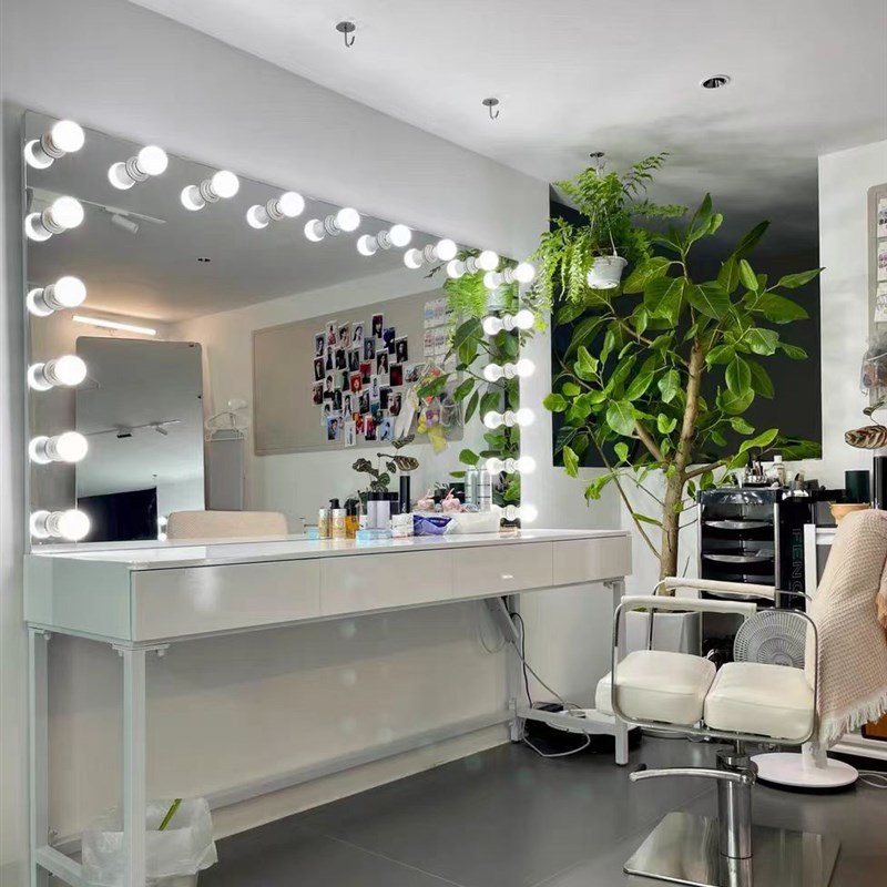 彩妆婚纱影楼超大化妆台带灯美容B学院工作室梳妆台专业化妆师专