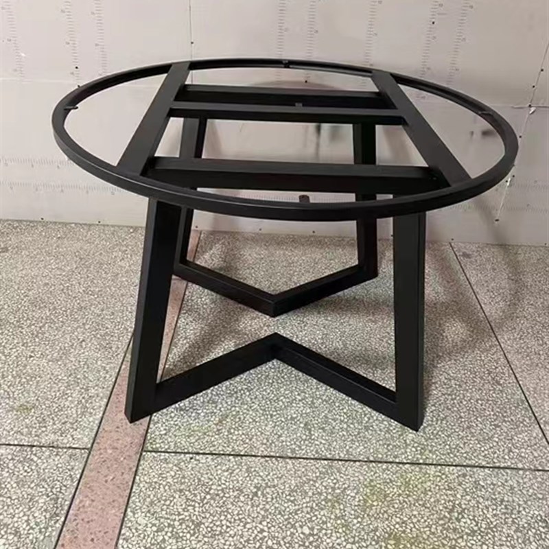 铁艺烤漆大理石岩板圆型桌腿茶几架I金属桌腿支架餐桌腿定制