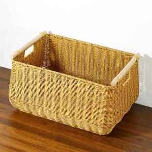 PP仿藤编织筐手工编织l篮卧室客厅置物藤编收 凰图新款 折扣价