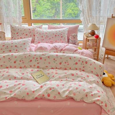 【折扣价】儿童卡通四件套纯棉全棉100被套床单135床笠三件套床上