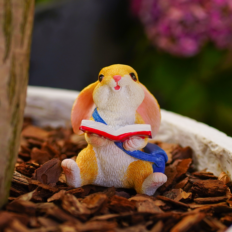 可爱兔子微景观花园阳台装u饰花盆景多肉造景摆件办公书桌摆设礼