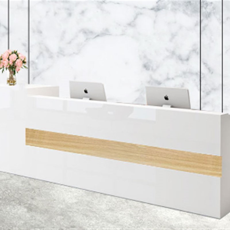 前台收银台公司吧台桌咨询台仿A大理石烤漆简约时尚办公桌包邮柜