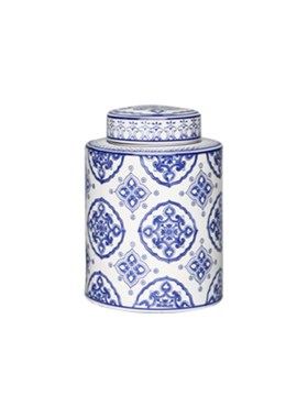 新中式古典青花陶瓷储物罐装饰罐摆件家居玄关P酒柜样板房花瓶摆