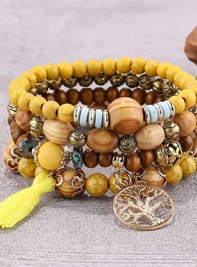 傣族云南民族手链k男女闺蜜情侣手饰配饰西双版纳旅游多层叠戴珠