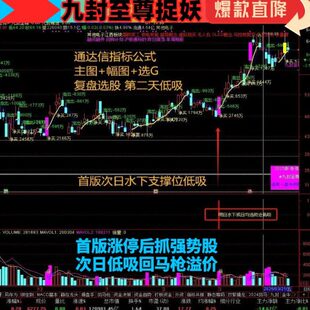 通达信炒股首版涨停后捉妖指标低吸回马枪溢价卖出股票复盘选股器