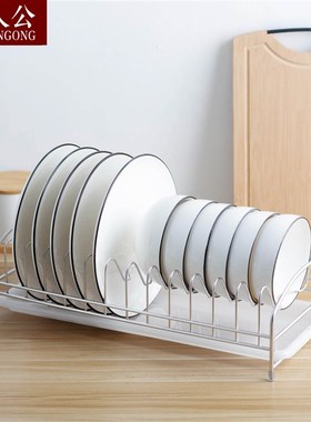 包邮304不锈钢j单层碗架沥水架碗碟架抽屉收纳架碗盘架厨房置物架