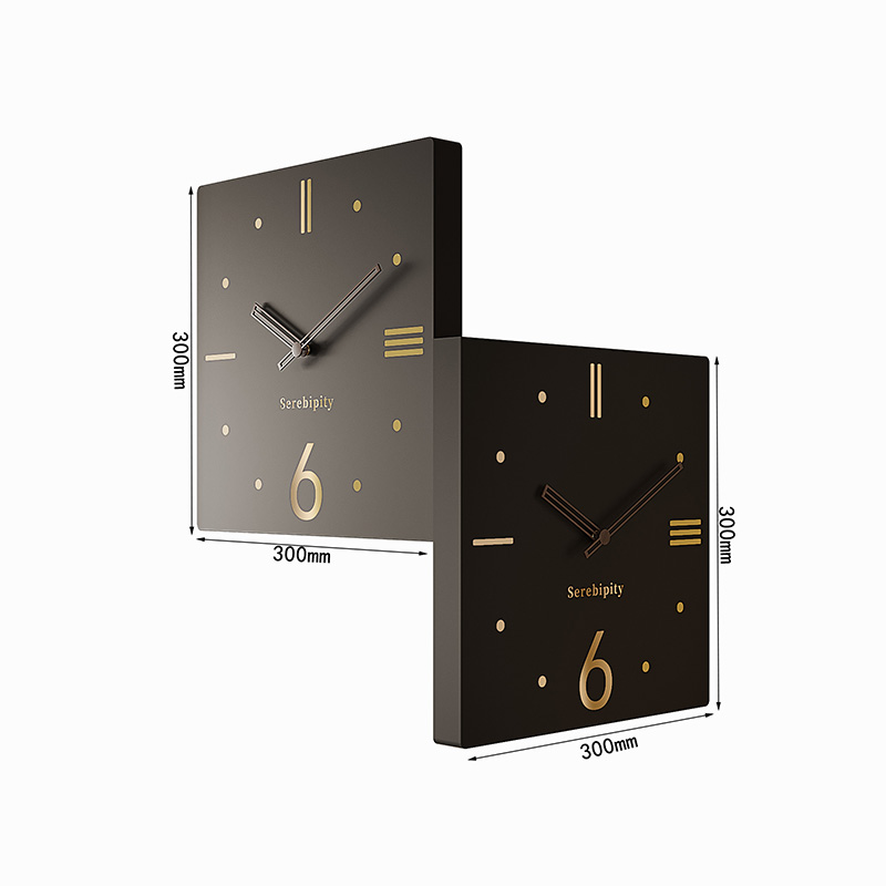 2023新款转角餐厅o装饰钟表双面时钟创意挂表现简约客厅挂钟家用