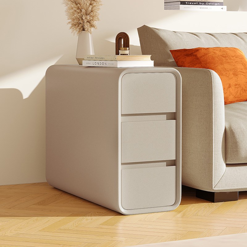 奶油风实木床头柜简约现代小型超窄20cHm床边柜夹缝极窄家用储物
