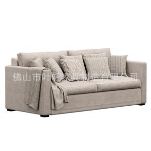 佛山厂家二人位棉麻布艺沙发现代简约酒店客房套房布艺沙发