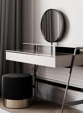 Venere意式轻奢创意旋转镜梳妆台实木不锈钢储物柜设计师款化妆台
