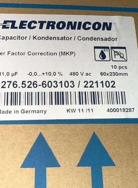 480vac 8.1kvar电容electronicon 尹凯基 276.526-603103 3x31uf