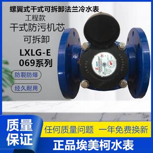 宁波埃美柯螺翼式干式冷水表大口径法兰069污水可拆卸LXLG-E计量