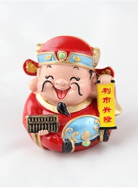 包邮新版汽车摆件 Q版车载财神摆件 车内装饰用品卡通小玩偶公仔