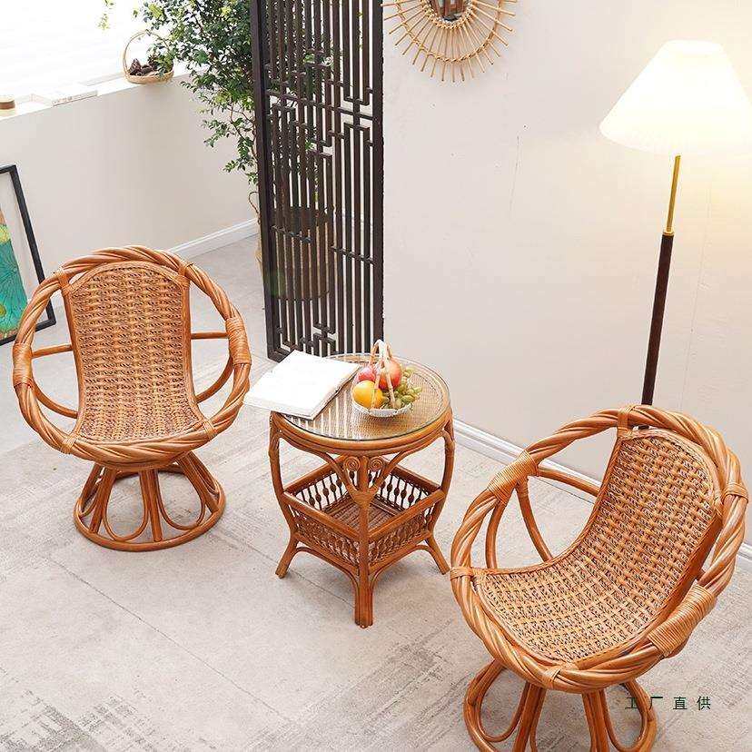 天然真藤椅三件套阳台休闲桌茶几组合家用单人靠背腾编转椅阳光房,鲜花速递/花卉仿真/绿植园艺,割草机/草坪机,淘宝优惠券,粉丝福利购,淘宝优惠卷
