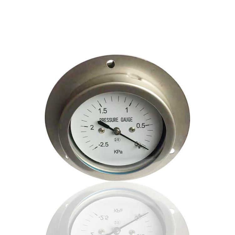 供低压表微压膜盒真空表不锈钢膜盒真空表YEB-65ZT -2.5KPA G1/4