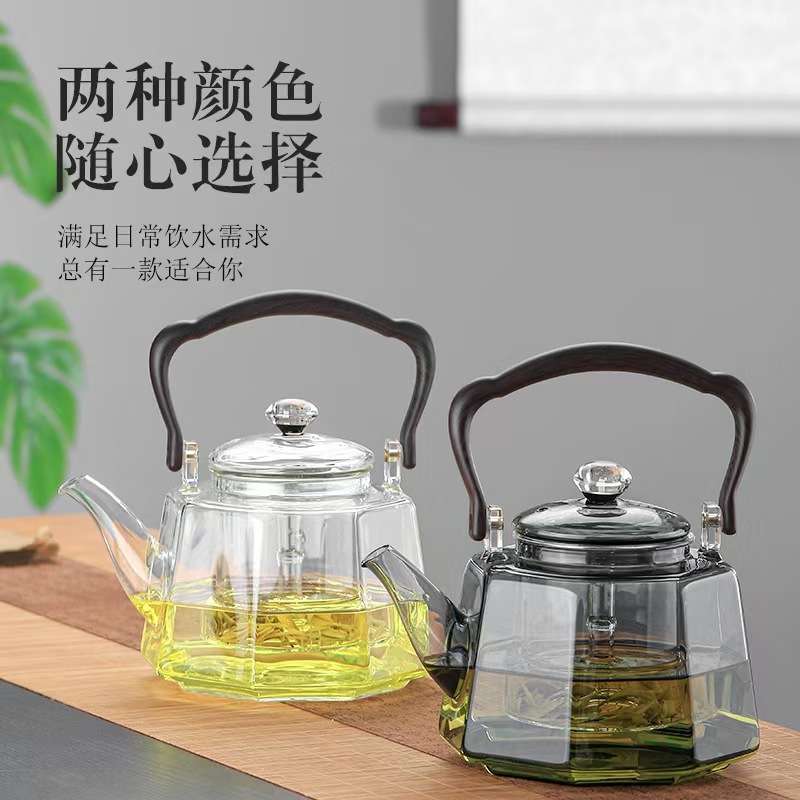 耐高温玻璃茶壶蒸煮一体泡茶器养生壶围炉煮茶电陶炉烧水提梁壶