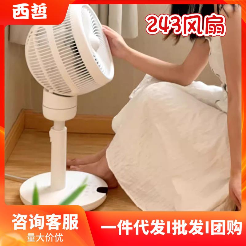 sezze西哲电风扇Y243家用空气循环扇轻音台立式两用升降落遥控地