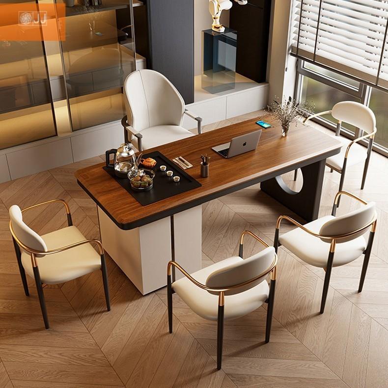 乌金实木大板现代简约办公家用干湿泡茶台一体桌茶桌椅组合新中式