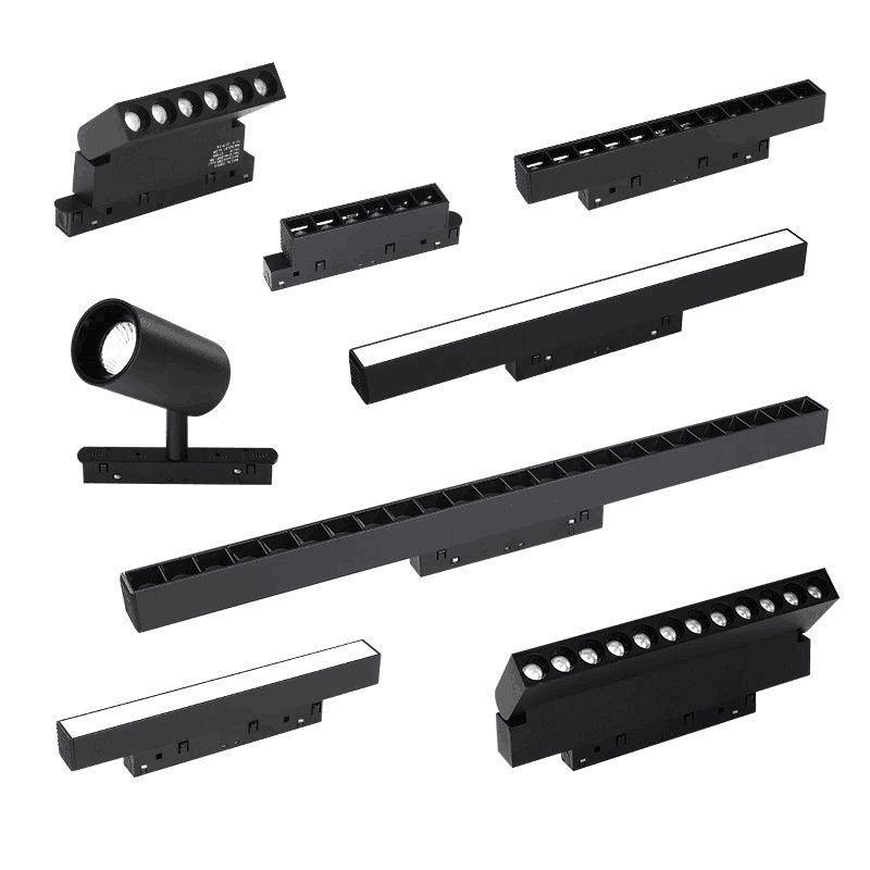 无主灯磁吸轨道灯 家装商照用48VLED无边框嵌入式折叠格栅磁吸灯