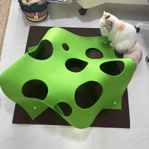 毛毡猫咪隧道游戏毯猫爬架敏捷训练迷宫垫解闷逗猫抓板创意玩具