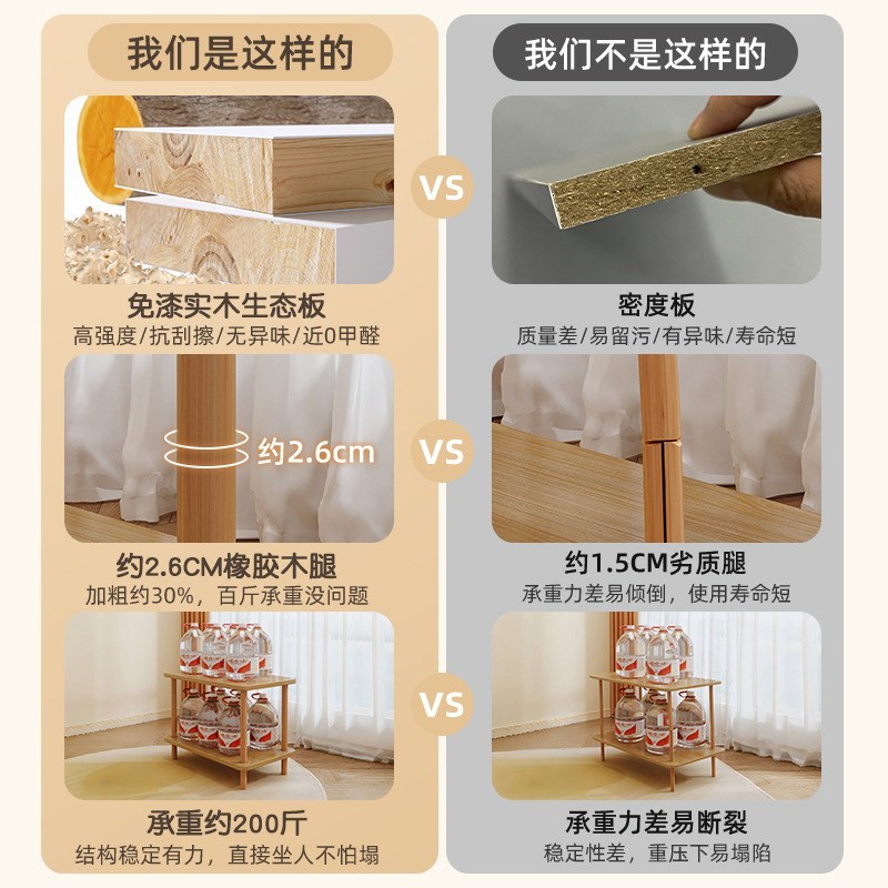 木小桌子沙发边几客厅家用小x户型简约茶几长方形迷你床头置物架