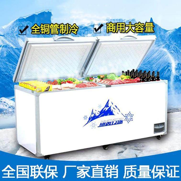 商用大容量大型急冻柜冰柜卧式冰箱电冷柜冷藏冷冻保鲜两用柜
