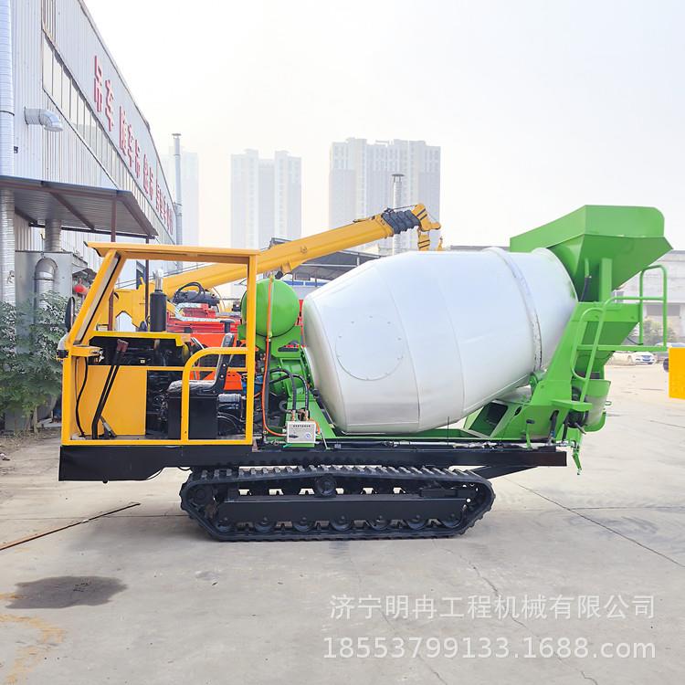 全实心轮履带式水泥搅拌罐车爬坡下水安全可靠运输行走快搬运塌陷