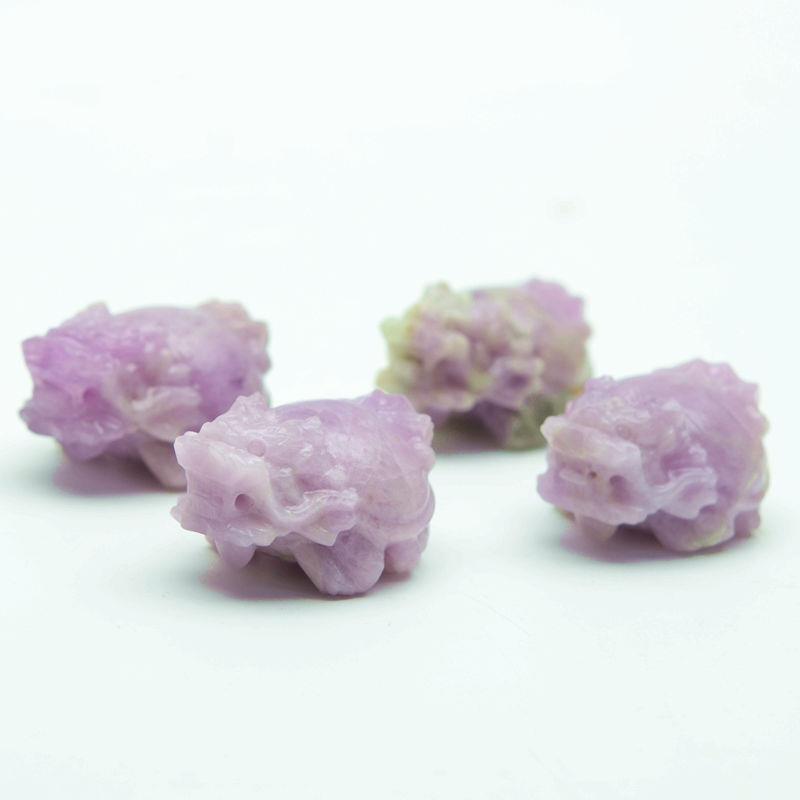 天然水晶紫锂辉龙龟原石打磨雕刻乌龟动物观景石消磁能量摆件外贸
