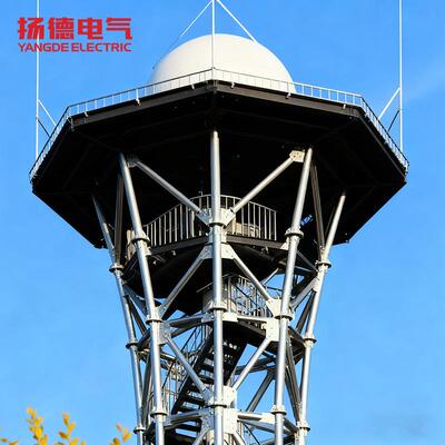 雷达塔钢结构电力塔避雷电力传输通讯塔安装四柱单管气象信号塔