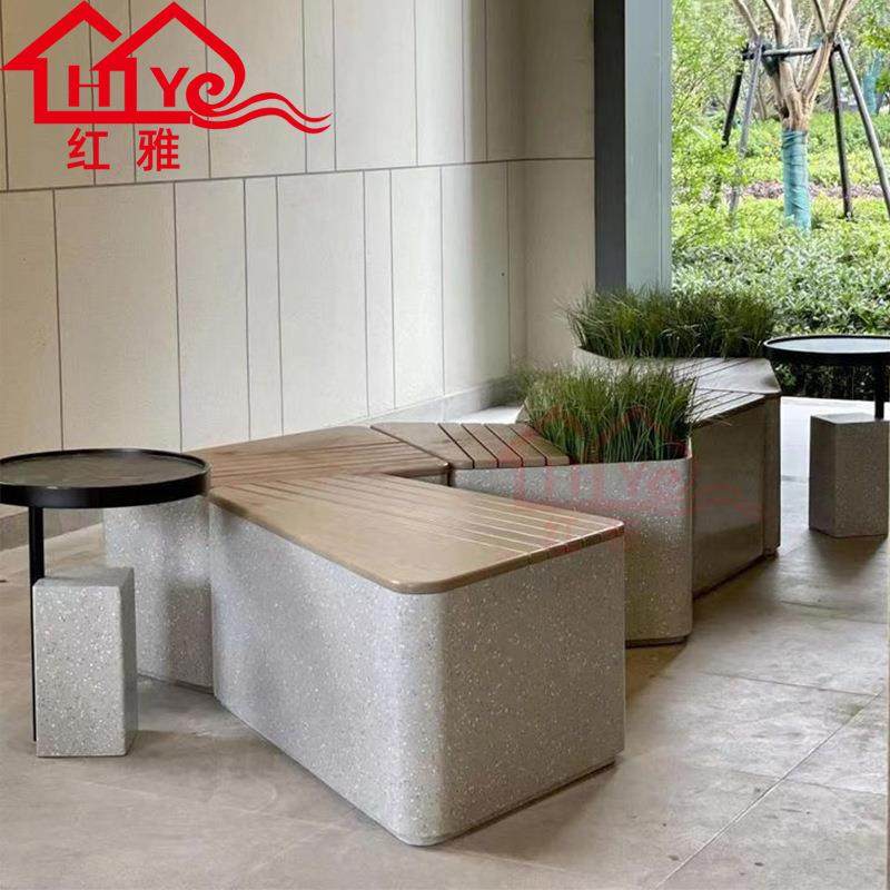 玻璃钢花箱公园景区市政道路售楼部接待休息区休闲防腐木坐凳组合,商业/办公家具,其它,淘宝优惠券,粉丝福利购,淘宝优惠卷