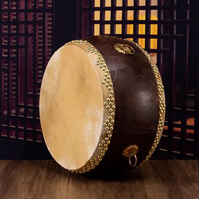 羽月正宗椿木牛皮大鼓黄牛皮白茬鼓锣鼓道士N寺院堂鼓木质高音扁