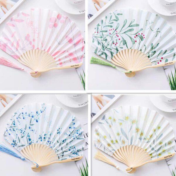 夏小清新布日式柄绢随身扇子小巧扇折扇实用女式竹古典折叠扇和风